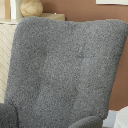Teddy Fleece Rocking Chair - Grey