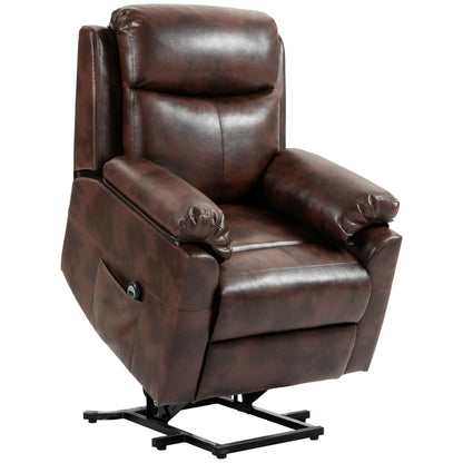 Faux Leather 70° Electric Riser Recliner Chair, Dark Brown