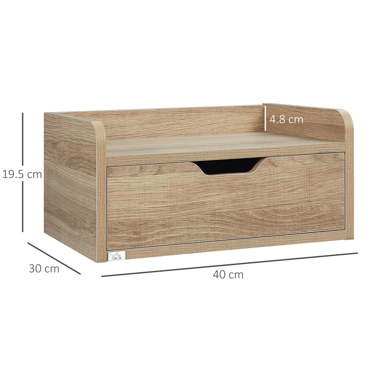 Floating Nightstands Set of 2, Wall Mounted Bedside Table with Drawer for Bedroom, Natural