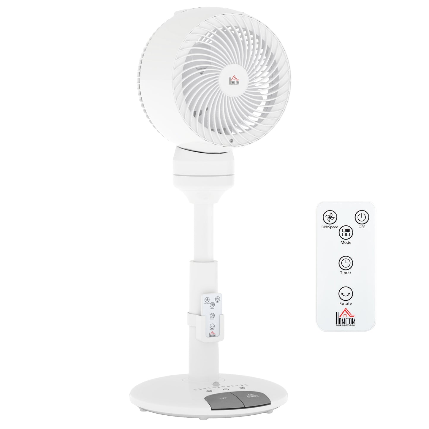 Standing Fan for Bedroom, 28" Pedestal Fan with Remote, 70° Oscillating, 90° Vertical Tilt, 3 Speeds, Adjustable Height