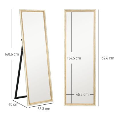 162.6 cm Two-Tone Full Length Mirror - White/Oak-Tone