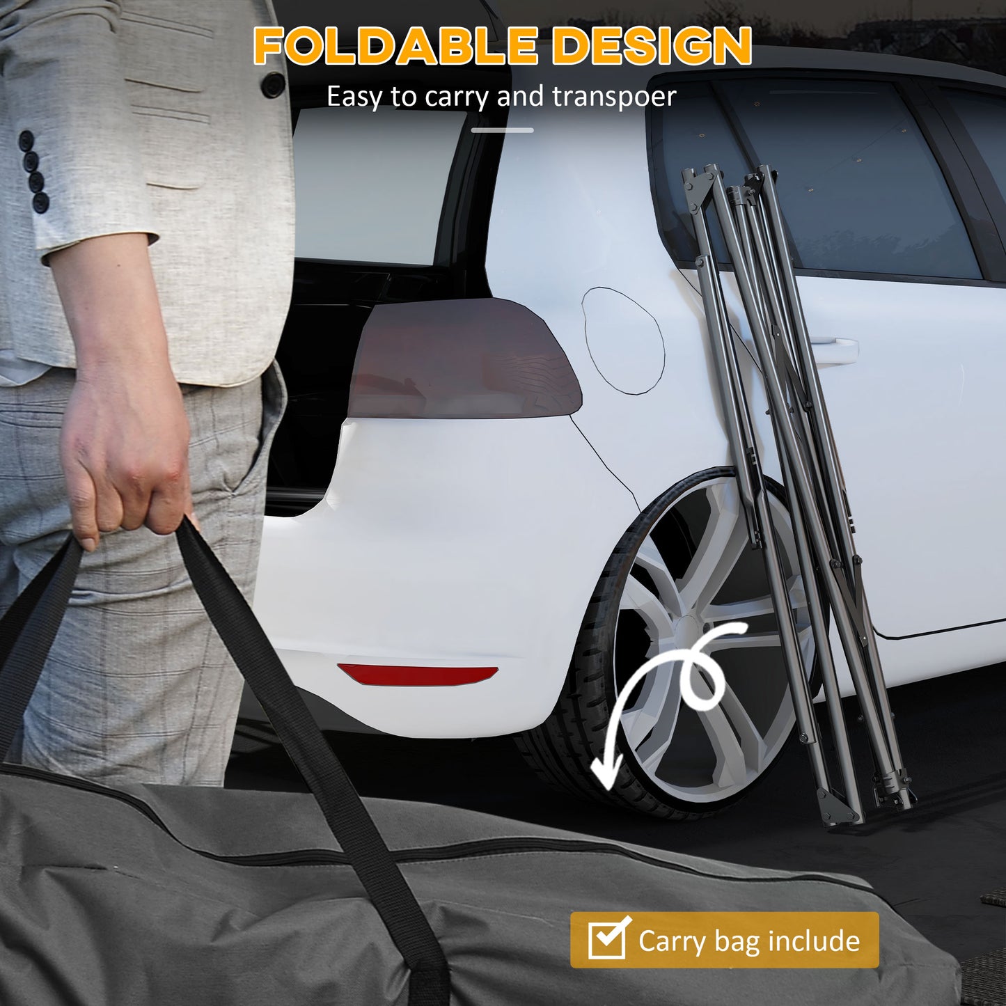 Foldable Hammock Stand, Portable Hammock with Metal Frame, 2 in 1 Hammock Net Stand, Hammock Chair Stand with Carry Bag