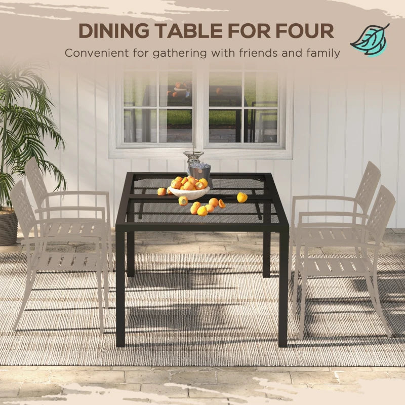 4-Seater Steel Frame Wire Mesh Garden Dining Table - (Chairs not Included)