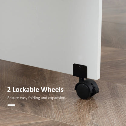 Foldaway Drop Leaf Dining Table with 2-Tier Shelving - White