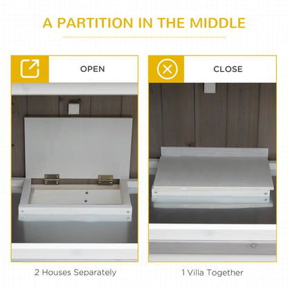 Portable - 2-Story Villa Style Rabbit Hutch with Rain Cover Included