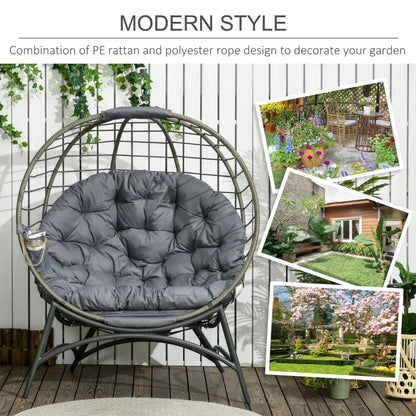 No Hang - Basket Egg Chair with Large Cushion