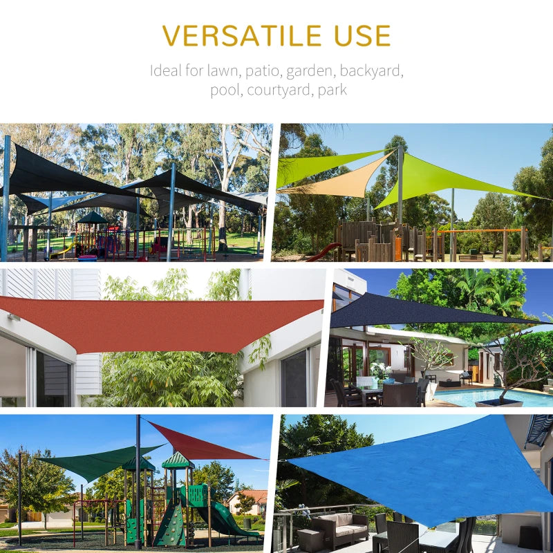 Triangle Sun Shade Sail / Outdoor Seating Area Cover with Steel Ring Ropes - (5 x 5m)