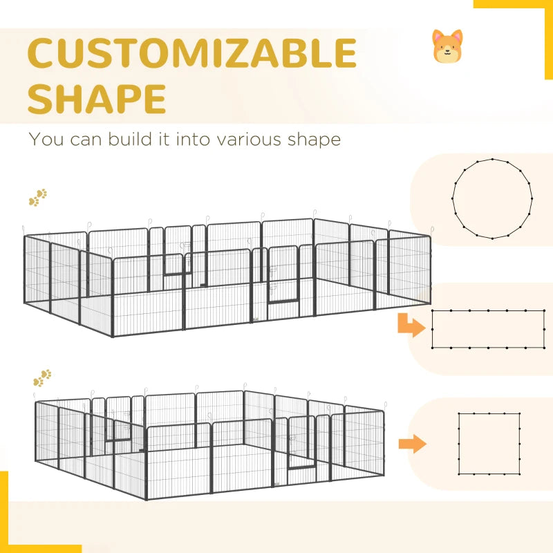 Indoor / Outdoor - 16 Panel - Large Play Pen for Small to Medium Pets