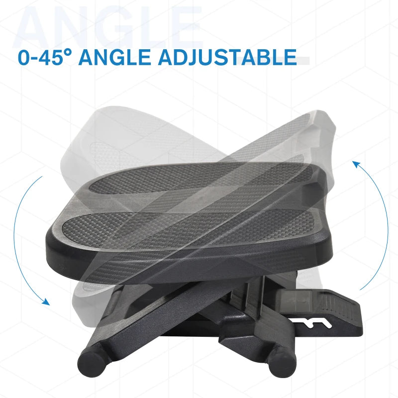 Under-Desk Footrest - Adjustable Height & Angle 0-30 Degree for Better Posture