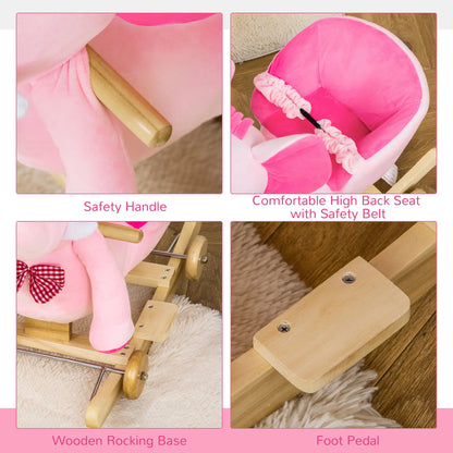 2in1 Pink Elephant Style Ride on Rocking Horse or Stroller - Pink