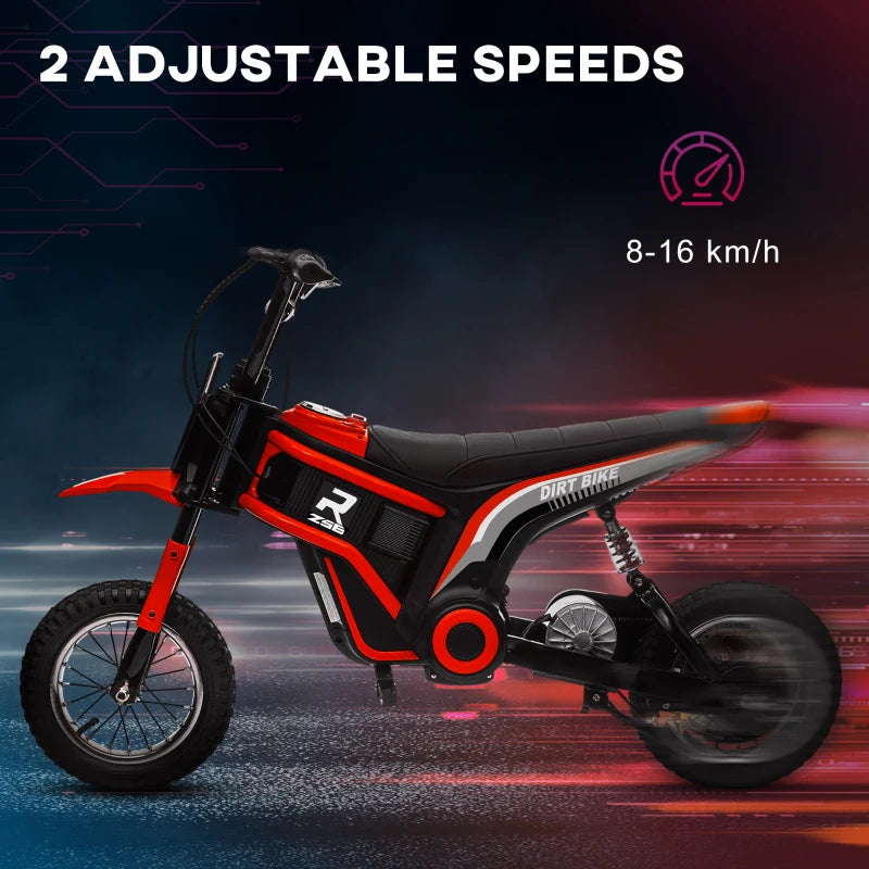 24V Electric Motorbike with Twist Grip Throttle and Horn for Kids - Red