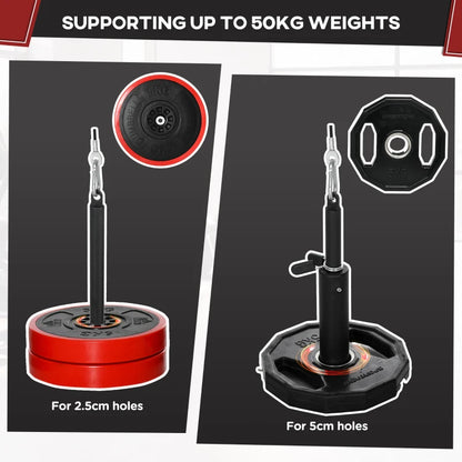 Mountable Cable Machine Pulley System with 2x 5kg Weights and 2x Handle Attachments