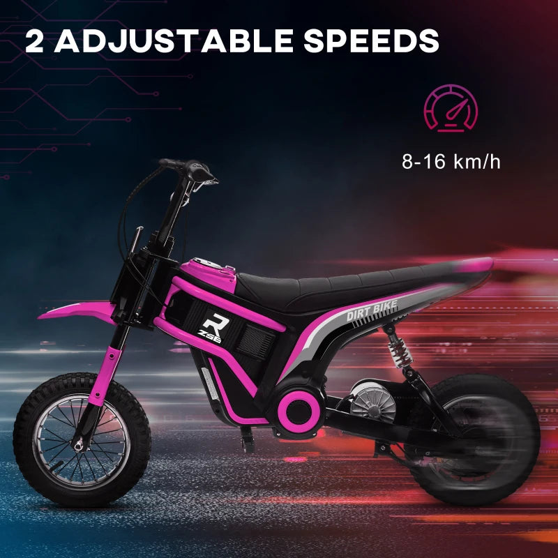 24V Electric Motorbike with Twist Grip Throttle and Horn for Kids - Pink