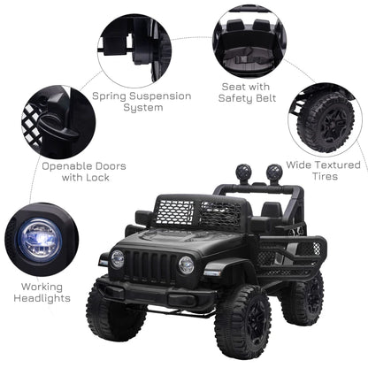 12V Kids Electric Ride On Car Truck Toy SUV with Remote Control - Black