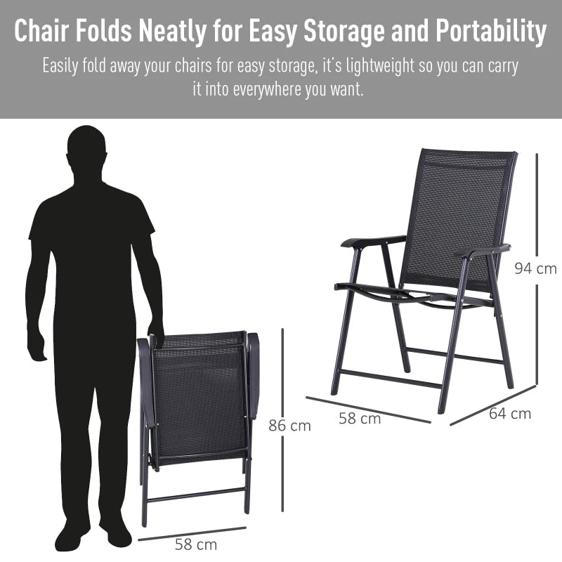 Set of 6 Folding Garden Chairs Conversational Seating - (Chairs Only)