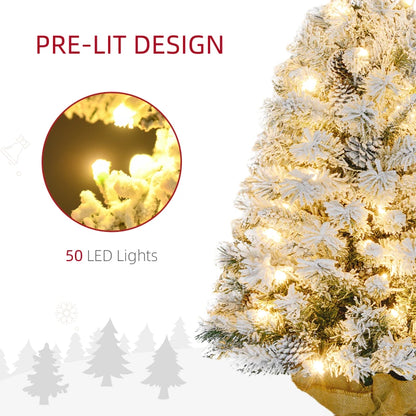 3ft - Tabletop Prelit Snowy Style Christmas Tree