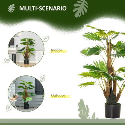 Artificial Palm Tree Style House Plant - Indoor / Outdoor - 135cm / 4.4ft