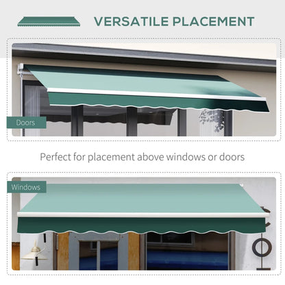 (2.5-2m) Adjustable Winding Retractable Canopy Awning - Green