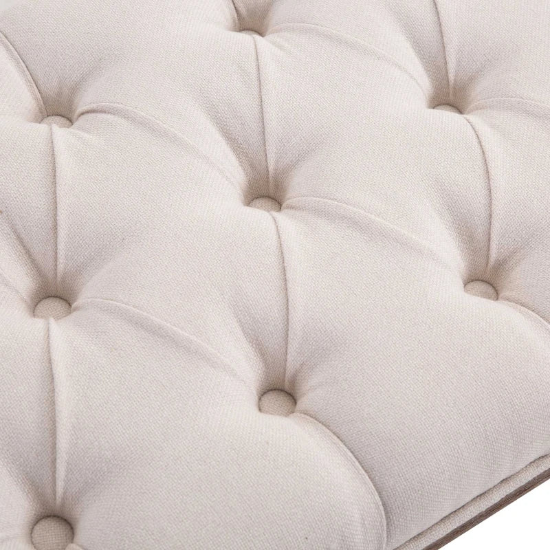 Chic Style Bed End Button Tufted Stool / Bench with Padded Fabric Cover