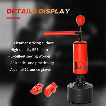 3-in-1 - Freestanding Boxing Bag / Punching Bag, Rotating Arm and Speedball (Water Fillable Base)