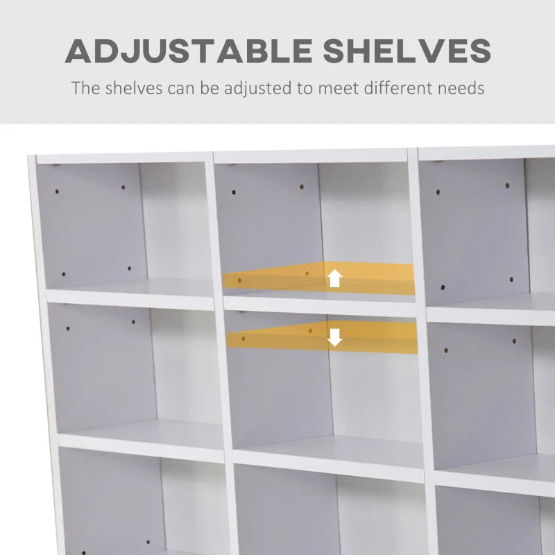 33 Section Adjustable Shelf Bookcase / Storage Unit - White