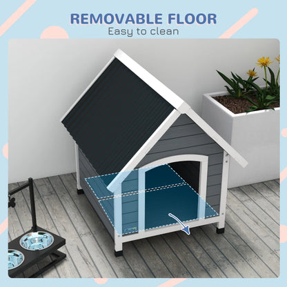 Dog House with Removable Floor and Wave Shaped PVC Roofing for Rainproofing