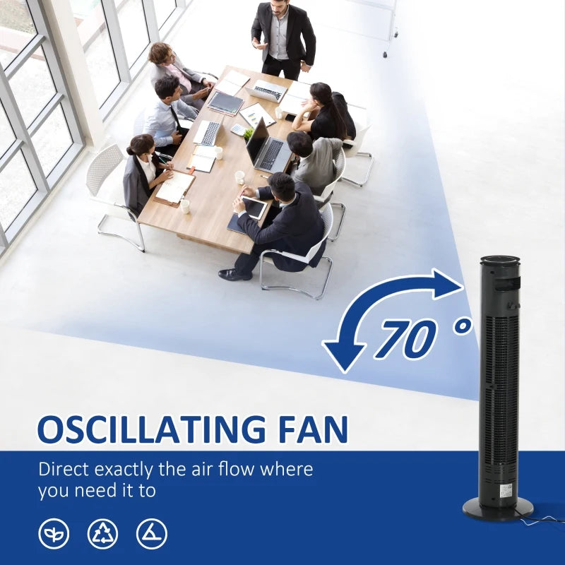 30" Freestanding Tower Fan with 3 Speed Modes, 10h Timer, 70 Degree Oscillation, LED Light and 5M Remote Controller