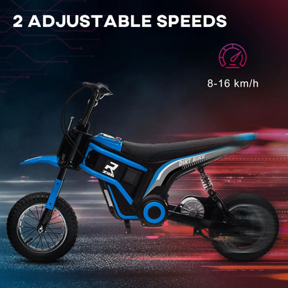 24V Electric Motorbike with Twist Grip Throttle and Horn for Kids - Blue