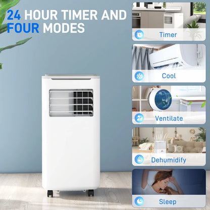 9,000-BTU - Portable Smart Air Conditioner 4-in-1 Dehumidifier, Fan with Remote, 24H Timer and Window Venting Kit