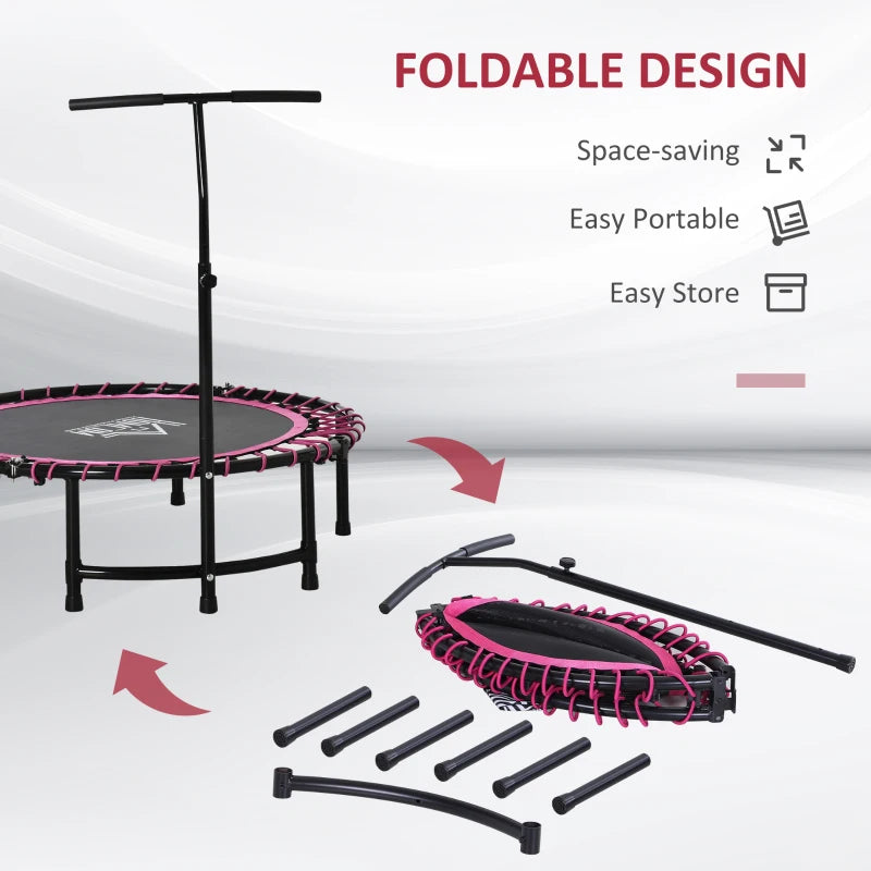 45" Round Mini Exercise Trampoline Rebounder with Adjustable Handlebar