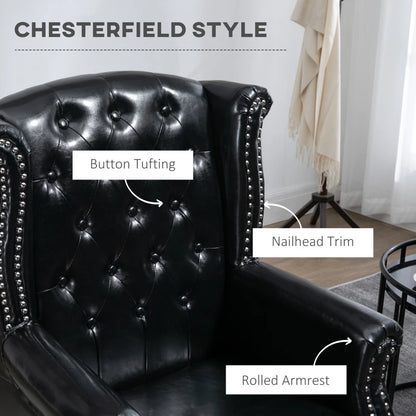 Wingback Accent - Chesterfield Style - Armchair with Nail Head Trim