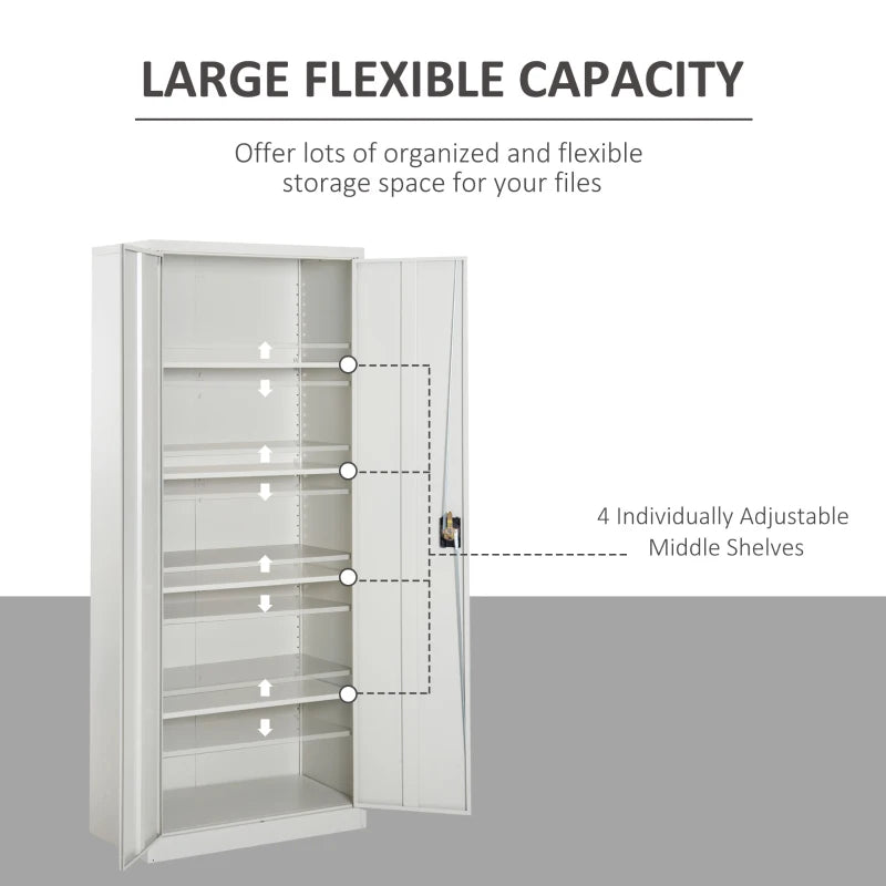 2-Door, 5-Compartment Filing Cabinet Cold Rolled Steel