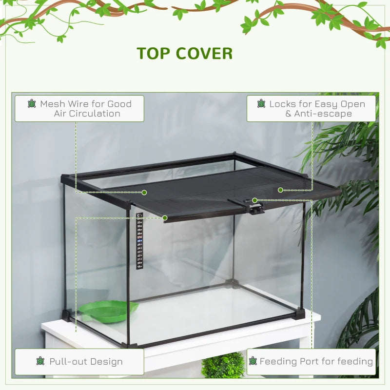 Lockable Reptile Terrarium for Lizards, Horned Frogs, Snakes etc