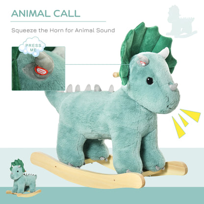 Plush Ride on Dinosaur Rocking Horse with Sound Effect