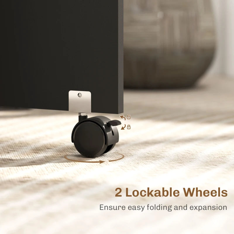 Foldaway Drop Leaf Dining Table with 2-Tier Shelving - Oak / Black