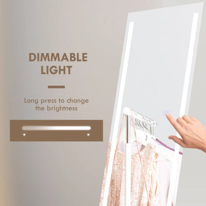 Freestanding or Wall Mounted - LED - Full Length Mirror with Touchscreen Colour Control Lighting