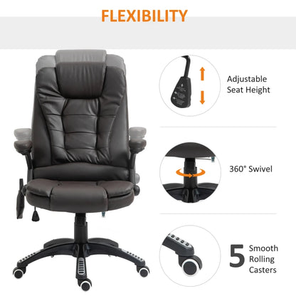 Executive Tilt & Recline Office Chair with Massage & Heat function - Brown