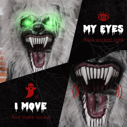 210cm - Skeleton Werewolf Halloween Decoration with Sound Effect and Light Up Eyes