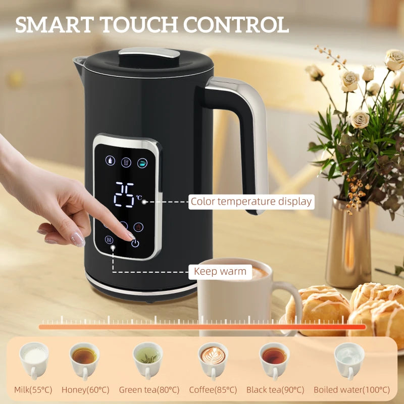 Smart Touch Screen Kettle and Toaster set - Black