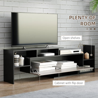 Abstract Style TV Stand with Cabinet and Wall Shelf Included