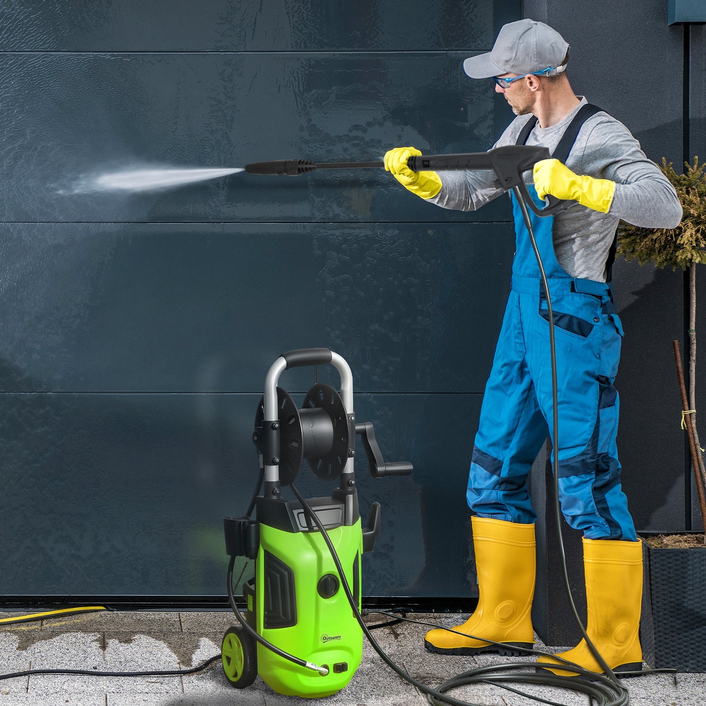 1800W High Pressure Washer, 150 Bar Pressure, 420 L/h Flow, Portable Power Washer Jet Wash Cleaner with Adjustable Nozzle
