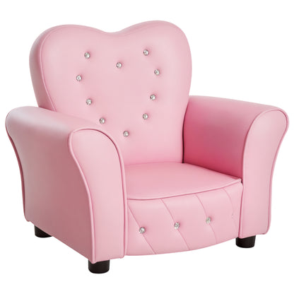 Kids Armchair Toddler Chair Seating Relax Playroom Seater Girl Princess Pink