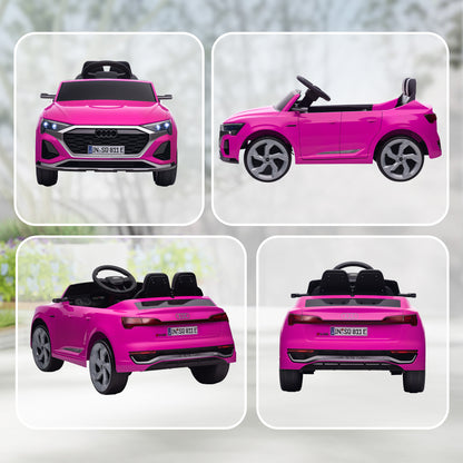 Audi Q8 etron Sportback Licensed Ride on Car with Remote Control, Four-Wheel Suspension, Soft Start for Ages 3-4, Pink