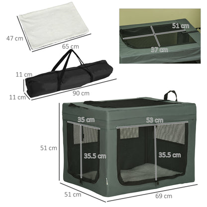 69cm Pet Carrier, with Cushion, for Miniature and Small Dogs - Grey