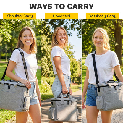 Dog Travel Bag, Waterproof Walking Bag with Multiple Pockets, Two Food Containers and Collapsible Bowl for Cat Puppy
