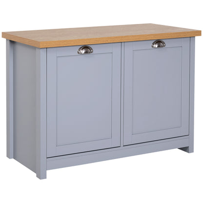 Shoe Cabinet, Modern Shoe Bench with 2 Doors for Hallway, Entryway, Grey