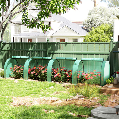 395 x 100 cm Low Tunnel Greenhouse - Green