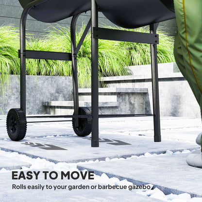 Barbecue Grill Portable Outdoor Charcoal BBQ Grill with Offset Smoker 109 x 60 x 120 cm Black
