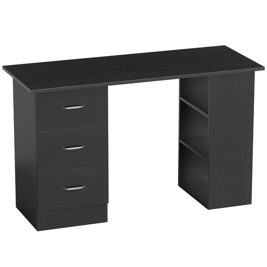 Computer Desk with Drawers, Home Office Desk, Writing Table, PC Workstation with 3 Storage Shelves for Working, Study