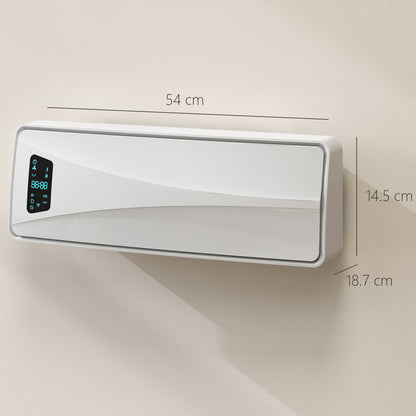 2000W Ceramic Electric Heater with Fan, Adjustable Thermostat, Wall Mounted - White